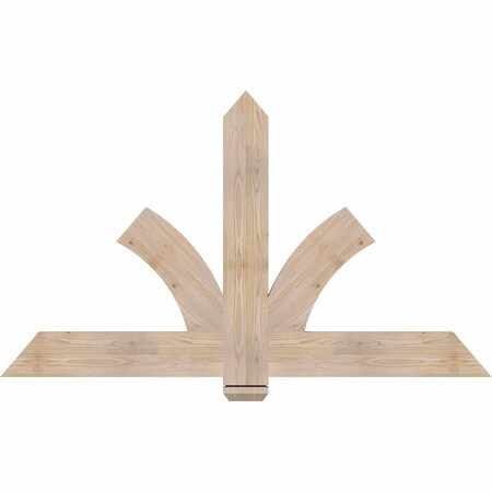 Ekena Millwork Redmond Smooth Timber Gable Bracket, Douglas Fir, 60"W x 35"H x 1 1/2"D x 5 1/2"F, 14/12 Pitch GBW060X35X0206RED00SDF